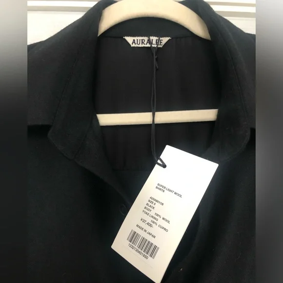 Auralee Wool Black Shirt - Picture 8 of 11